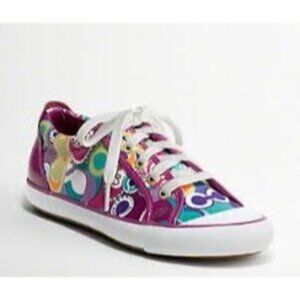 Coach Barrett Pop Graphic Lace Up Sneakers Multicolor 6.5 Punk Preppy Designer